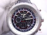 Clone Breitling Bentley B06 Chronograph Stainless Steel Black leather Band Mens Watch